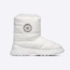 Replica Dior Women Shoes CD Dior Frost Ankle Boot White Quilted Nylon Shearling