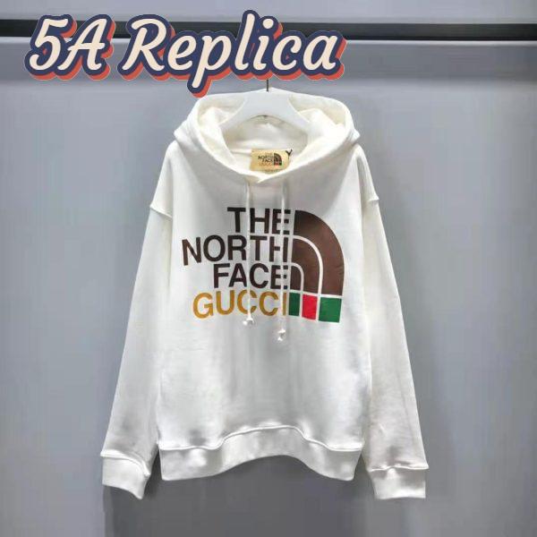 Replica Gucci Men The North Face x Gucci Cotton Sweatshirt Crewneck Long Sleeves-White 3