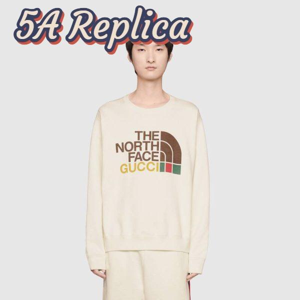 Replica Gucci Men The North Face x Gucci Cotton Sweatshirt Crewneck Long Sleeves-White 13