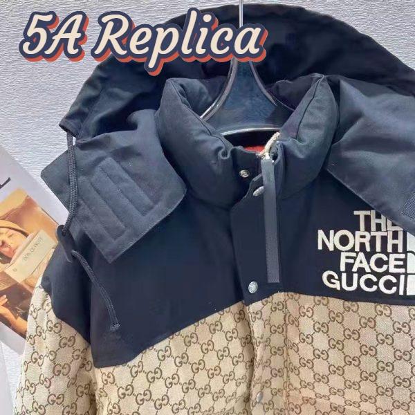 Replica Gucci Men The North Face x Gucci Padded Jacket Beige Ebony GG Canvas 5