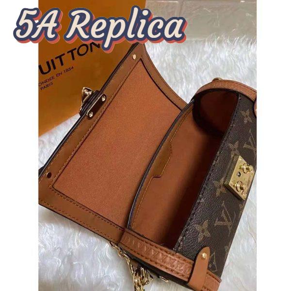Replica Louis Vuitton Unisex Papillon Trunk Handbag Monogram Coated Canvas Cowhide Leather 11