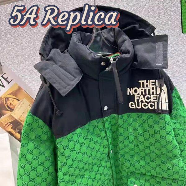 Replica Gucci Men The North Face x Gucci Padded Jacket Green Ebony GG Canvas 5