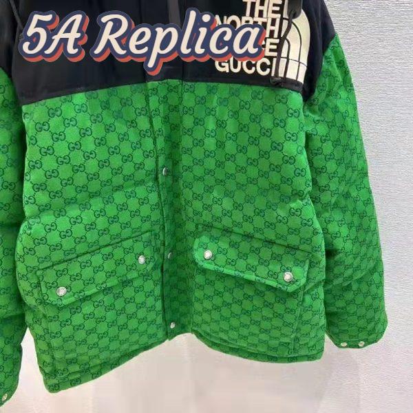 Replica Gucci Men The North Face x Gucci Padded Jacket Green Ebony GG Canvas 6