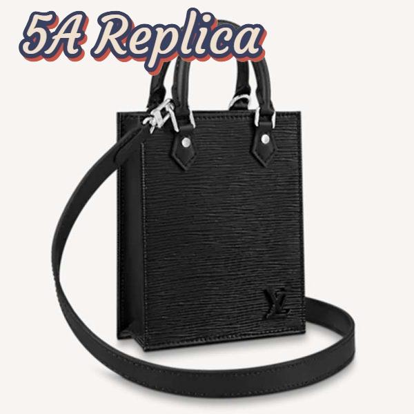 Replica Louis Vuitton Unisex Petit Sac Plat Black Epi Cowhide Leather