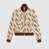 Replica Gucci Men The North Face x Gucci Web Print Technical Jersey Jacket Polyester Cotton