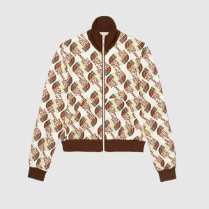 Replica Gucci Men The North Face x Gucci Web Print Technical Jersey Jacket Polyester Cotton 2