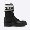 Replica Dior Women Shoes D-Major Boot Black Technical Fabric and Calfskin 16