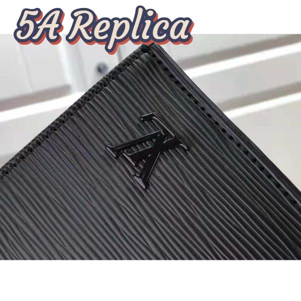 Replica Louis Vuitton Unisex Petit Sac Plat Black Epi Cowhide Leather 9