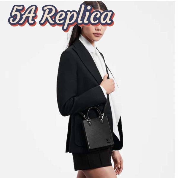 Replica Louis Vuitton Unisex Petit Sac Plat Black Epi Cowhide Leather 11