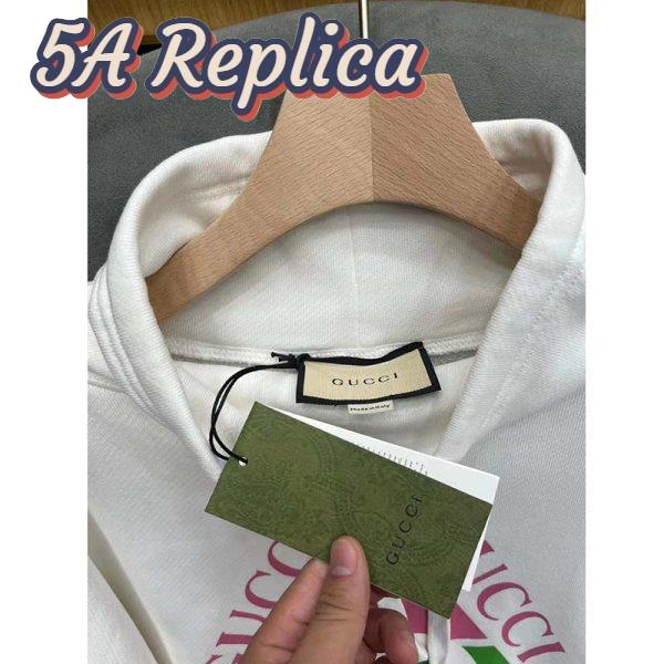 Replica Gucci Men Vintage Logo Cotton Sweatshirt White Heavy Felted Jersey 6