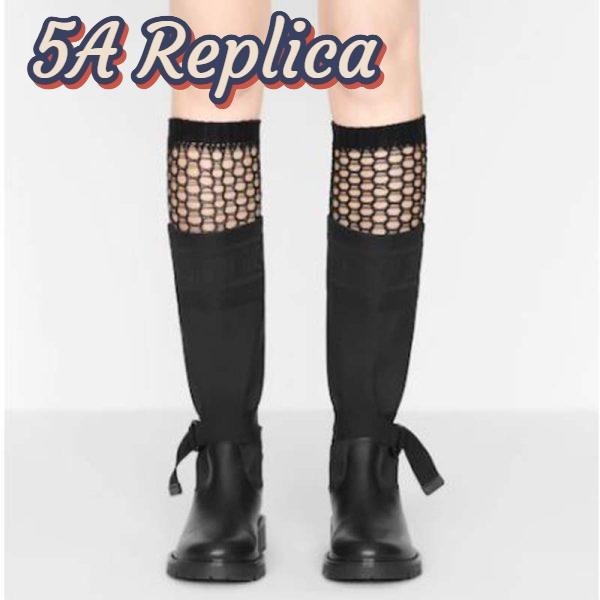 Replica Dior Women Shoes D-Major Boot Black Technical Fabric and Calfskin 13