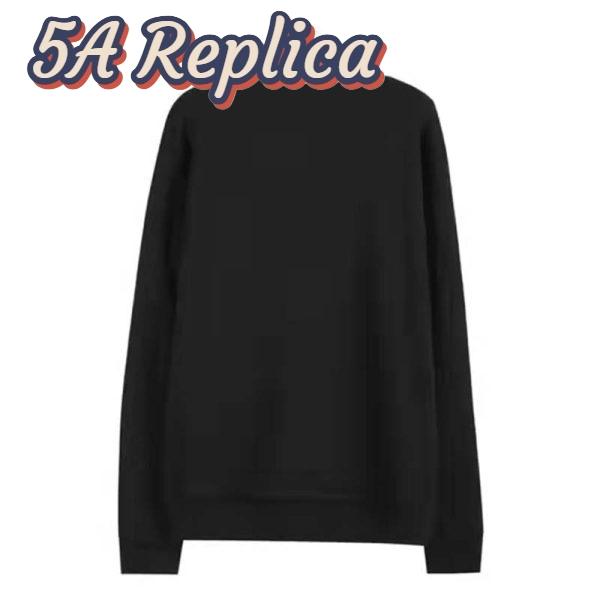 Replica Gucci Women Beverly Hills Cherry Print Sweatshirt Cotton Jersey Crewneck Puff Sleeves-Black 2