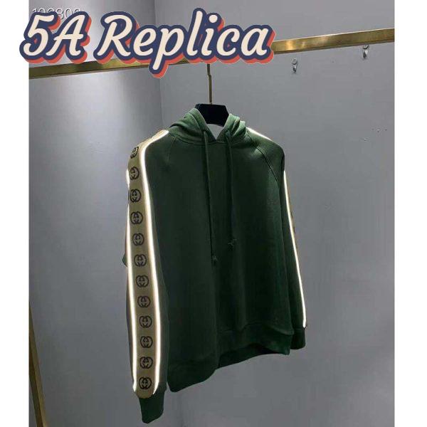 Replica Gucci Women Cotton Jersey Hooded Sweatshirt Green Heavy Felted Organic 3