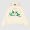 Replica Gucci Women Cotton Jersey Hooded Sweatshirt Green Heavy Felted Organic 13