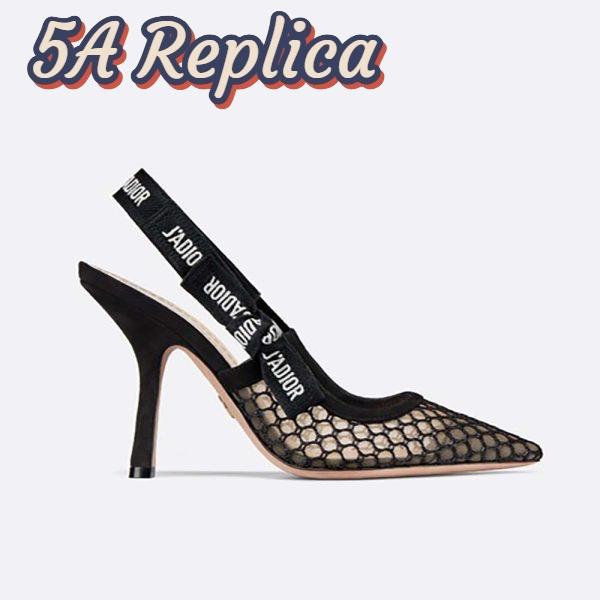 Replica Dior Women Shoes J’Adior High-Heeled Shoe in Black Mesh 95mm Heel