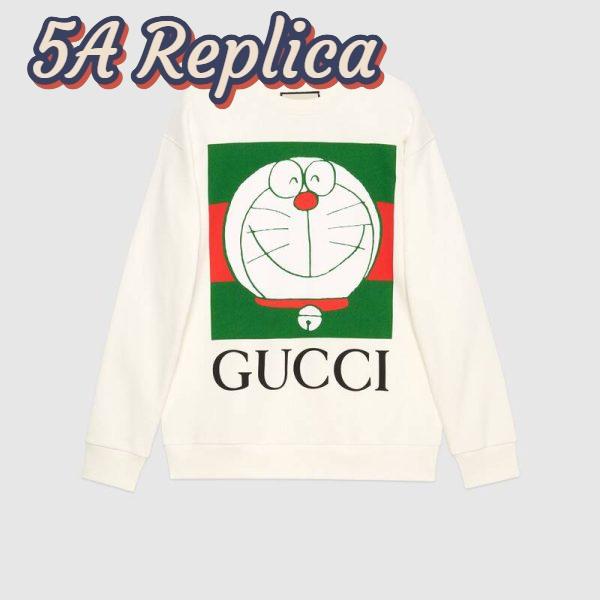 Replica Gucci Women Doraemon x Gucci Cotton Sweatshirt Cotton Jersey Crewneck Oversized Fit