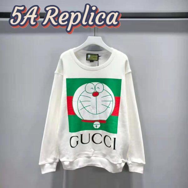 Replica Gucci Women Doraemon x Gucci Cotton Sweatshirt Cotton Jersey Crewneck Oversized Fit 3