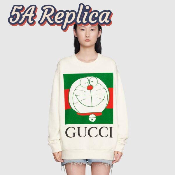 Replica Gucci Women Doraemon x Gucci Cotton Sweatshirt Cotton Jersey Crewneck Oversized Fit 12