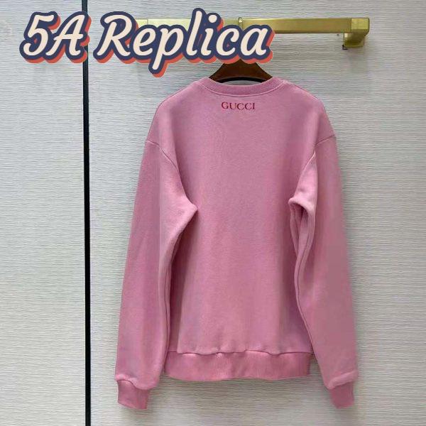 Replica Gucci Women Doraemon x Gucci Cotton Sweatshirt Crewneck Oversized Fit-Pink 5