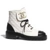 Replica Chanel Women Lace-Ups Shiny Goatskin & Calfskin White 2 cm Heel