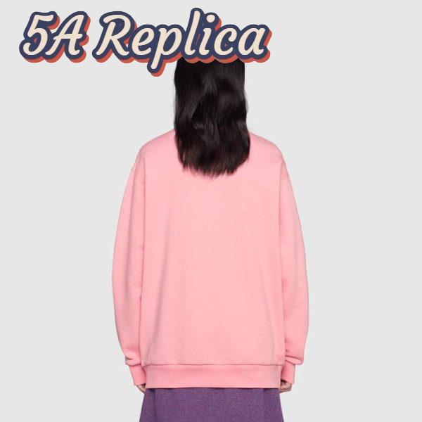 Replica Gucci Women Doraemon x Gucci Cotton Sweatshirt Crewneck Oversized Fit-Pink 15