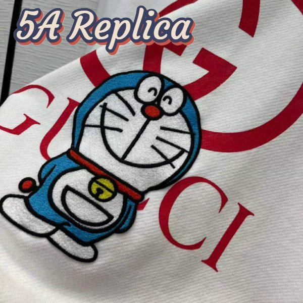 Replica Gucci Women Doraemon x Gucci Cotton Sweatshirt Crewneck Oversized Fit-White 5