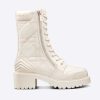Replica Dior Women CD D-Leader Ankle Boot White Quilted Cannage Calfskin