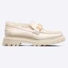 Replica Dior Women Shoes CD Dior Code Loafer White Brushed Calfskin White Shearling