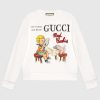 Replica Gucci Women Gucci ‘Mad Cookies’ Print Sweatshirt Cotton Jersey Crewneck-White