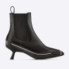 Replica Dior Women Shoes D-Motion Heeled Ankle Boot Black Supple Calfskin Rubber