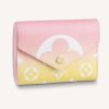 Replica Louis Vuitton Unisex Victorine Wallet Pink Monogram Coated Canvas Cowhide Leather