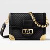 Replica Louis Vuitton Women Dauphine MM Handbag Black Calfskin Leather