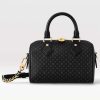 Replica Louis Vuitton Women LV Speedy Bandouliere 20 Handbag Black Calfskin Double Zip
