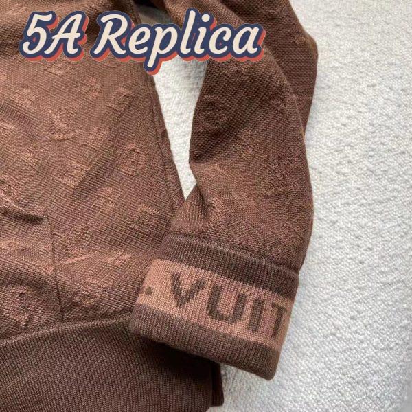 Replica Louis Vuitton LV Women Monogram Hoodie Wool Polyester Brown Slightly Loose Fit 10
