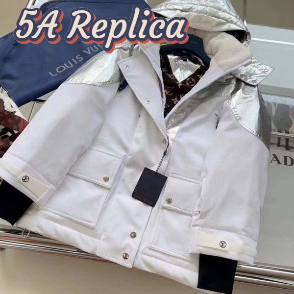 Replica Louis Vuitton Women LV Electric Accent Ski Jacket Optical White Regular Fit 3
