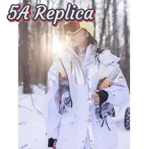 Replica Louis Vuitton Women LV Electric Accent Ski Jacket Optical White Regular Fit 11