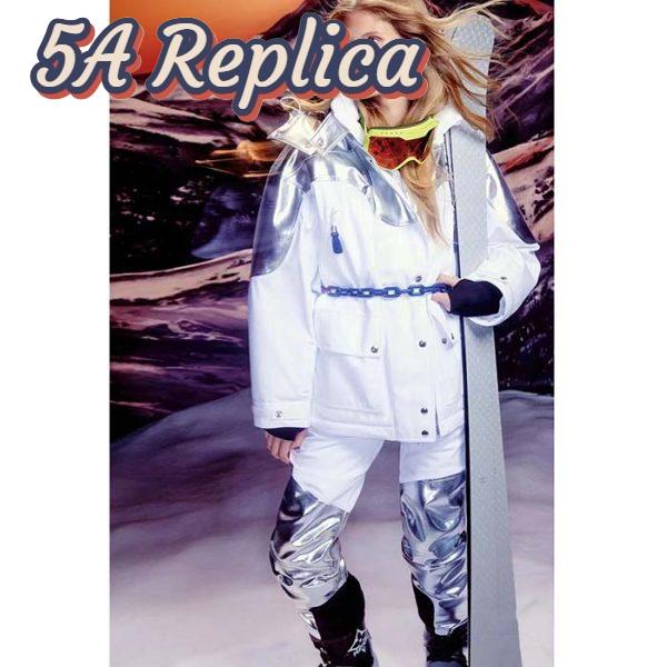 Replica Louis Vuitton Women LV Electric Accent Ski Jacket Optical White Regular Fit 13