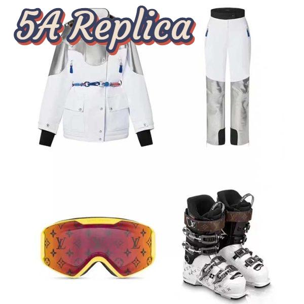 Replica Louis Vuitton Women LV Electric Accent Ski Jacket Optical White Regular Fit 15