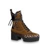 Replica Louis Vuitton LV Women Laureate Platform Desert Boot in Soft Suede Calf Leather with Monogram Canvas-Brown