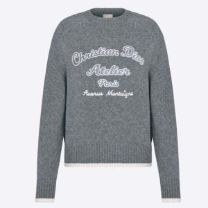 Replica Dior CD Men Christian Dior Atelier Sweater Gray Wool Jersey