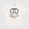 Replica Gucci Women Doraemon x Gucci Oversize T-Shirt Ivory Cotton Jersey Crewneck