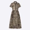 Replica Dior Women CD Shirt Dress Hazelnut Cotton Voile Toile De Jouy Motif