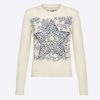 Replica Dior Women CD Sweater Ecru Cashmere Knit Blue Dior Sevilla Star Motif