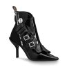 Replica Louis Vuitton LV Women LV Janet Ankle Boot in Black Glazed Calf Leather 9.5 cm Heel