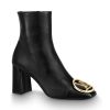 Replica Louis Vuitton LV Women Madeleine Ankle Boot Soft Black Calf Leather 7.5 cm Heel