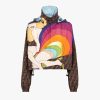 Replica Fendi Women Windbreaker Multicolor Nylon Jacket-Brown