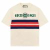 Replica Gucci GG Men Cotton T-Shirt White Cotton Jersey Crewneck Oversize Fit 13