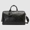 Replica Gucci GG Unisex GG Embossed Duffle Bag Black Embossed Leather