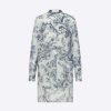 Replica Dior Women Long Blouse Cornflower Blue Cotton Voile with Toile de Jouy Motif 8