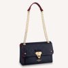 Replica Louis Vuitton Women Vavin PM Handbag Navy Blue Red Embossed Supple Grained Cowhide